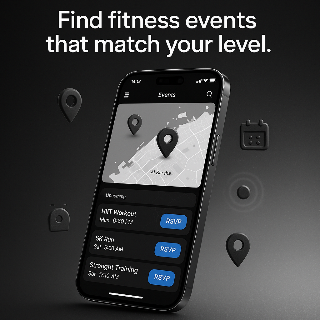 Events tab with RSVP buttons